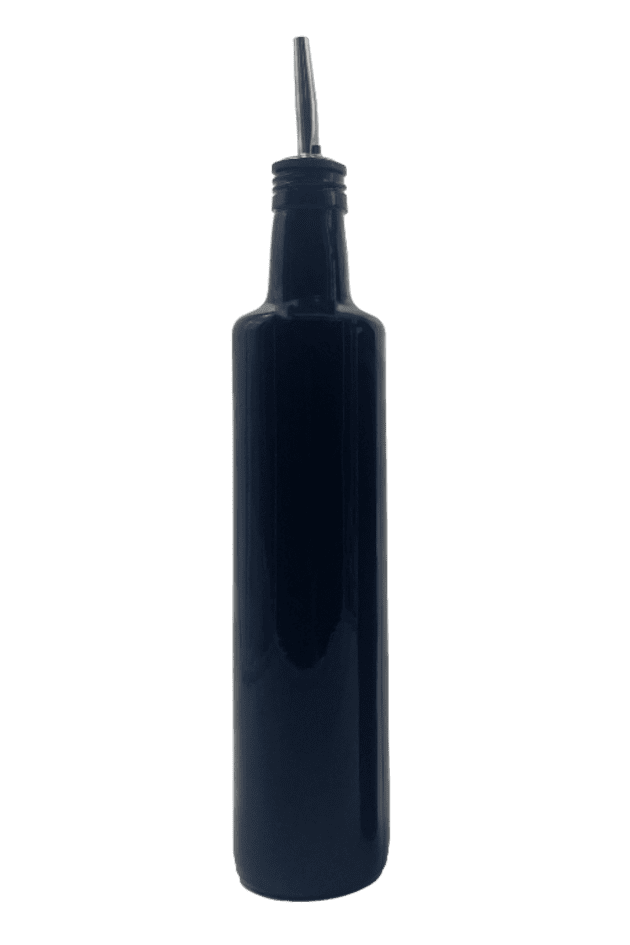 Akıtıcılı Siyah Cam Yağdanlık 500ml